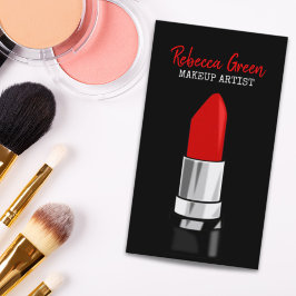 スタイリストメイクアップアーティスト美容師赤い口紅 名刺
