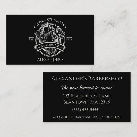 スタイリスト理容師ツール個人用名刺 名刺 (正面/裏面)