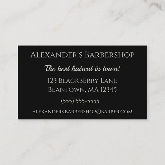 スタイリスト理容師ツール個人用名刺 名刺 (裏面)