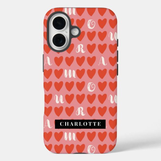 スタイリスト甘いハートパターンモノグラムiphoneケース Case-Mate iPhoneケース (裏面)
