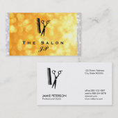 スタイリスト金ゴールドと白《写真》ぼけ味 名刺 (正面/裏面)