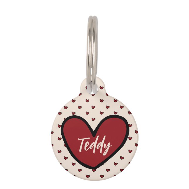 スタイリスト スイート ハート パーソナライズ テンプレート ペット ペット　ネームタグ (正面)