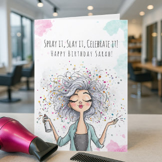 スタイリスト・フレンド用の美容師誕生日カード カード