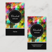 スタイリスト – モザイクカラフルパターン 名刺 (正面/裏面)