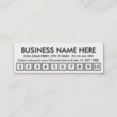 スタイリスト。 ロイヤリティのパンチカード ロイヤリティカード (裏面)