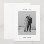 スタイリスト ワン フォト タイプライター ミニマリスト セーブザデート (正面/裏面)