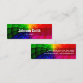 スタイリスト – 放射状レインボーカラー スキニー名刺 (正面/裏面)