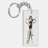 スタイリスト（濃い毛）キーチェーンのディバ キーホルダー (正面左)
