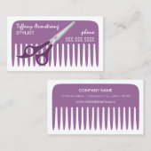 スタイリスト/美容院の紫色 名刺 (正面/裏面)