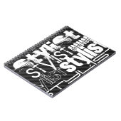 スタイリスト;黒と濃いグレーのストライプ ノートブック (左側)