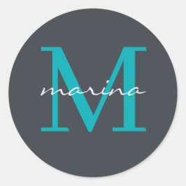 スタイリスパーソナライズされたとモノグラムの ラウンドシール