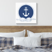 スタイリッシュいかり及びロープ キャンバスプリント (インサイチュ (寝室))