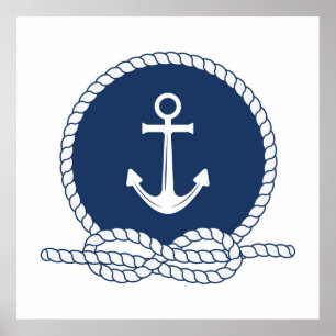 スタイリッシュいかり及びロープ ポスター