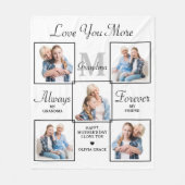 スタイリッシュおばあちゃんパーソナライズされた5フォトコラージュ フリースブランケット (正面)