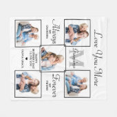 スタイリッシュおばあちゃんパーソナライズされた5フォトコラージュ フリースブランケット (正面(横))