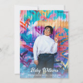 スタイリッシュおもしろいカスタム2写真卒業党 招待状 (正面)