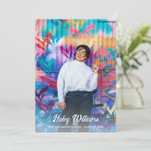 スタイリッシュおもしろいカスタム2写真卒業党 招待状 (スタンド正面)