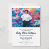 スタイリッシュおもしろいカスタム2写真卒業党 招待状 (裏面)