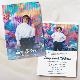 スタイリッシュおもしろいカスタム2写真卒業党 招待状