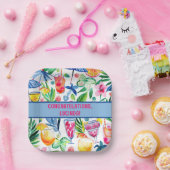 スタイリッシュおもしろいカラフルおめでとう ペーパープレート (パーティー)