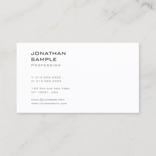 スタイリッシュお洒落モダンデザインプロフェッショナル 名刺 (裏面)