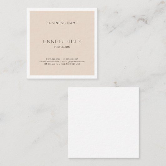 スタイリッシュお洒落モダン図デザインプロフェッショナル スクエア名刺 (正面/裏面)