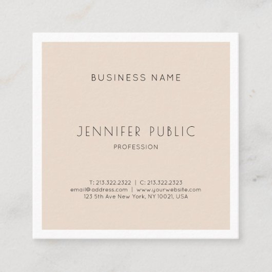 スタイリッシュお洒落モダン図デザインプロフェッショナル スクエア名刺 (正面)