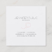 スタイリッシュお洒落モノグラムのデザイントレンディー スクエア名刺 (裏面)