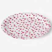 スタイリッシュかわいい赤いハートシンプルミニマル ペーパープレート (アングル)