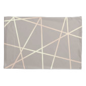 スタイリッシュかわいらしバラ金ゴールドとグレー幾何学的 枕カバー (裏面)