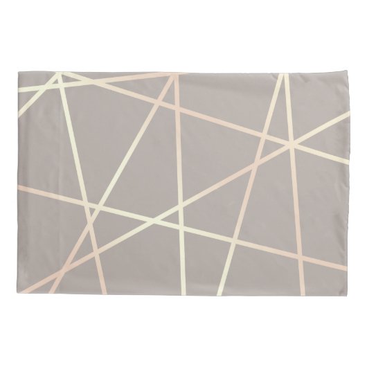 スタイリッシュかわいらしバラ金ゴールドとグレー幾何学的 枕カバー (裏面)