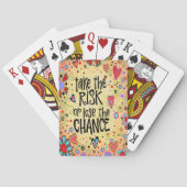 スタイリッシュかわいらしフローラインスパイアハート引用文トレンディー トランプ (裏面)