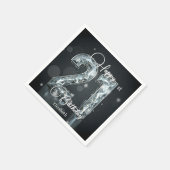 スタイリッシュきらめくDiamond on Black 21 Birthday スタンダードカクテルナプキン (角)