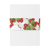 スタイリッシュさくらんぼの結婚イニシャルモノグラムと日付 招待状ベリーバンド (裏面例)