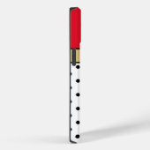 スタイリッシュさくらんぼレッド白点々のある黒、金ゴールドリボン Case-Mate iPhoneケース (裏面 / 右)