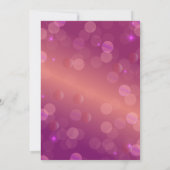 スタイリッシュでおしゃれなピンクとパープルのきらきら光るスイート16 招待状 (裏面)