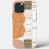 スタイリッシュでおしゃれなピンクグリーンの抽象的なパターン美学 Case-Mate iPhoneケース (裏面)