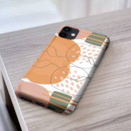 スタイリッシュでおしゃれなピンクグリーンの抽象的なパターン美学 iPhone 13 PRO MAXケース