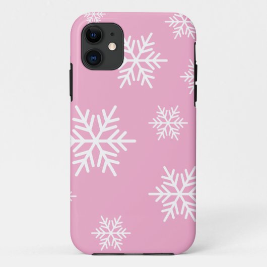 スタイリッシュでおしゃれな北欧の雪の結晶と上品なピンク Case-Mate iPhoneケース (裏面)