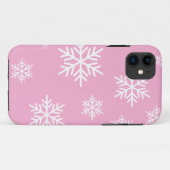 スタイリッシュでおしゃれな北欧の雪の結晶と上品なピンク Case-Mate iPhoneケース (裏面(横))
