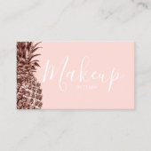 スタイリッシュでかわいらしいばら色の金ゴールドのパイナップルメーキャップアーティスト 名刺 (正面)