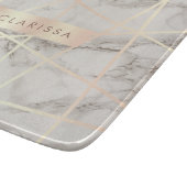 スタイリッシュでかわいらしいひよこのばら色の金ゴールド及び白い大理石 カッティングボード (角)