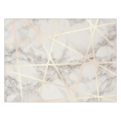 スタイリッシュでかわいらしいひよこのばら色の金ゴールド及び白い大理石 テーブルクロス (正面(横))