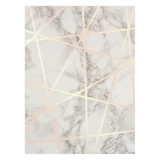 スタイリッシュでかわいらしいひよこのばら色の金ゴールド及び白い大理石 テーブルクロス (正面)