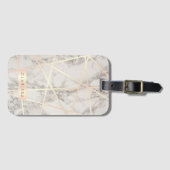 スタイリッシュでかわいらしいひよこのばら色の金ゴールド及び白い大理石 ラゲッジタグ (正面横)