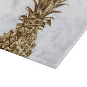 スタイリッシュでかわいらしくガーリーな金ゴールド及び白い大理石のパイナップル カッティングボード (角)