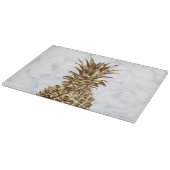 スタイリッシュでかわいらしくガーリーな金ゴールド及び白い大理石のパイナップル カッティングボード (角)