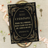 スタイリッシュでエレガントなアートデコのフラットホリデーカード シーズンカード