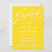 スタイリッシュでエレガントなスクリプトの卒業パーティー招待状 招待状 (正面)