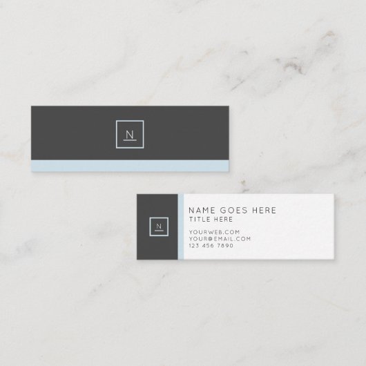 スタイリッシュでエレガントなパステル調のシックな小型名刺 スキニー名刺 (正面/裏面)